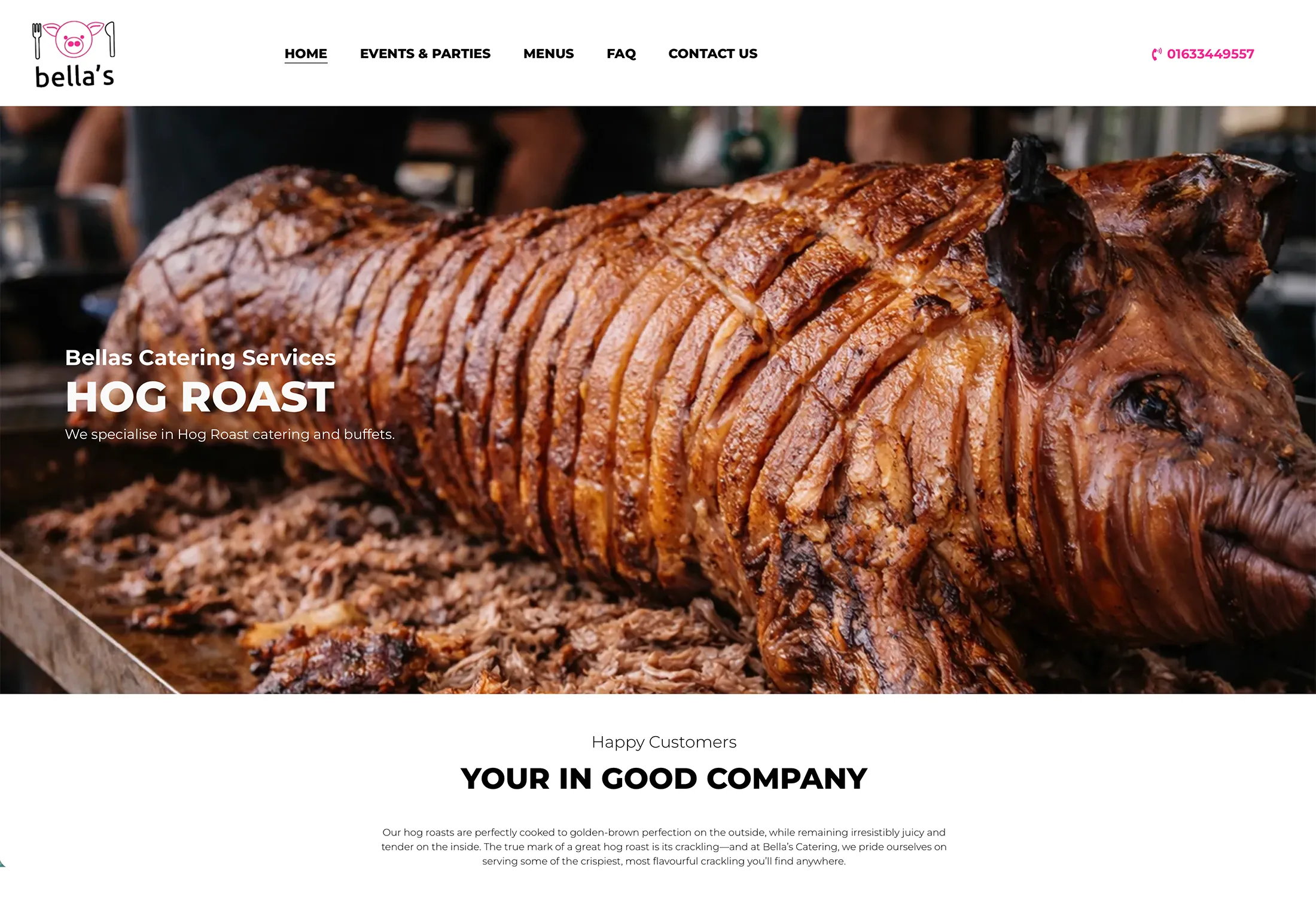 Bellas Catering Services Website design Project 